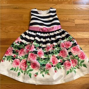 Floral Striped girls size 5 dress